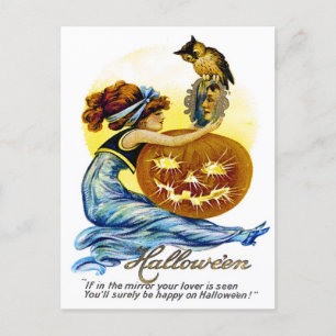 Vintage Halloween-Ephemera Postkarte