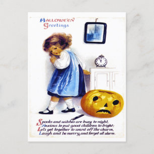 Vintage Halloween-Ephemera Postkarte