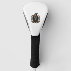 Vintage-Halloween-Eule-Hexenhut-Vektordesign_1 Golf Headcover