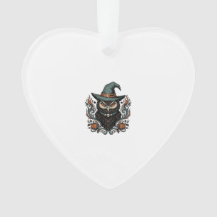 Vintage-Halloween-Eule-Hexenhut-Vektordesign_1 Ornament