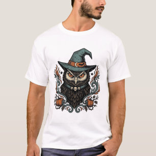 Vintage-Halloween-Eule-Hexenhut-Vektordesign_1 T-Shirt
