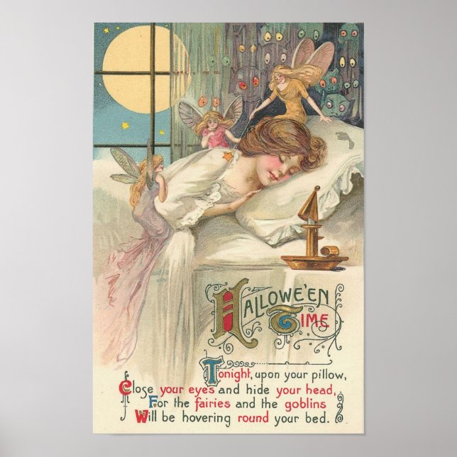 Vintage Halloween Fairies Poster (Vorne)