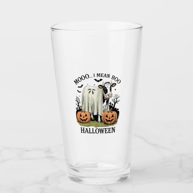 Vintage Halloween Farm Cow Glas (Vorderseite)