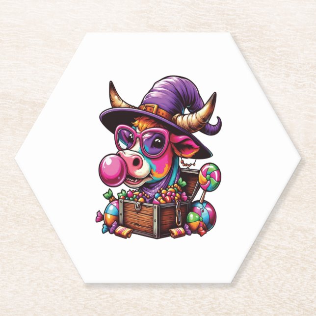 Vintage Halloween-Farmkuh Untersetzer (Vorderseite)