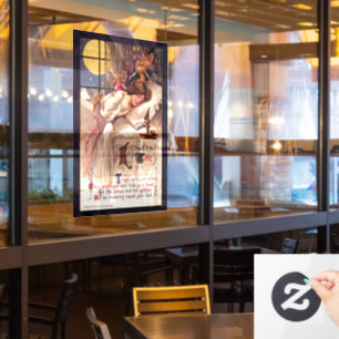 Vintage Halloween-Feen und Schlafmädchen Fensteraufkleber