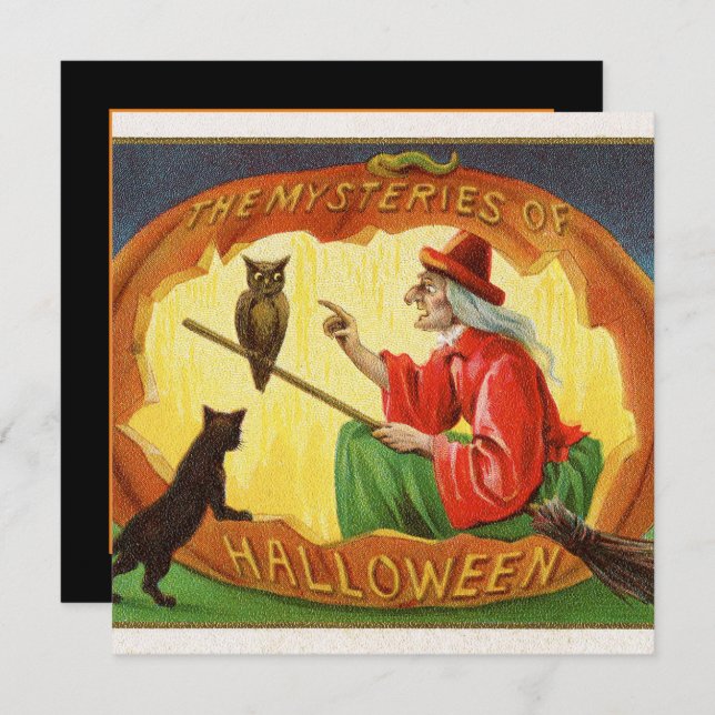 Vintage Halloween-Feier Einladung (Vorne/Hinten)