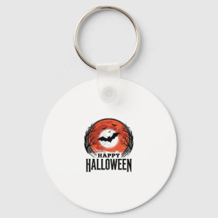 Vintage-Halloween-Fledermaus-Mond-Gravur-Design_1 Schlüsselanhänger