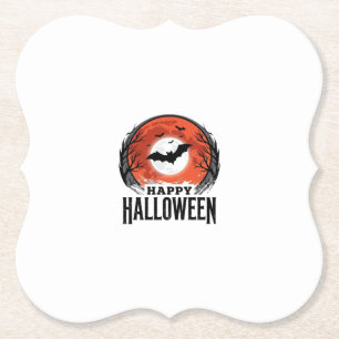 Vintage-Halloween-Fledermaus-Mond-Gravur-Design_1 Untersetzer