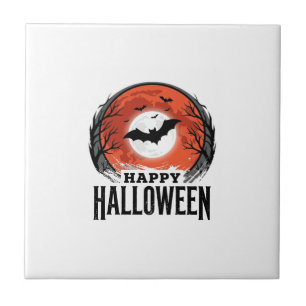 Vintage-Halloween-Fledermaus-Mond-Gravurdesign_1 Fliese