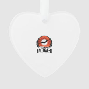 Vintage-Halloween-Fledermaus-Mond-Gravurdesign_1 Ornament