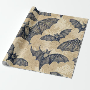Vintage Halloween-Fledermäuse Geschenkpapier