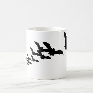 Vintage Halloween fliegende schwarze Fledermäuse Kaffeetasse