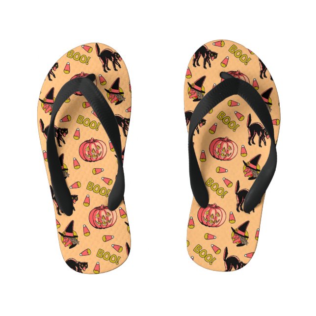 Vintage Halloween-Flip-Flops Kinderbadesandalen (Fußbett)