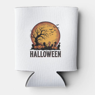 Vintage-Halloween-Friedhofs-Fledermaus-Mond-Kunst_ Dosenkühler
