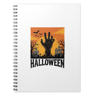 Vintage-Halloween-Friedhofs-Zombie-Hand-Shirt-Desi Notizblock