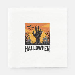 Vintage-Halloween-Friedhofs-Zombie-Hand-Shirt-Desi Serviette
