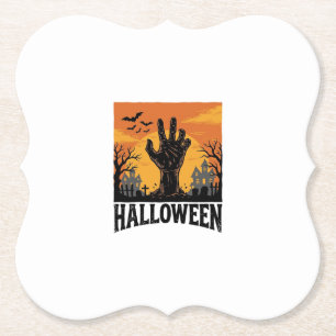 Vintage-Halloween-Friedhofs-Zombie-Hand-Shirt-Desi Untersetzer