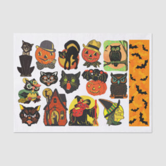 Vintage Halloween-Fussy-Schnitte (nicht KI) Seidenpapier