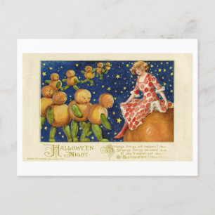 Vintage-Halloween-Gedicht-Postkarte Postkarte