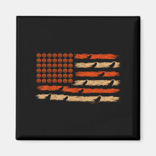 Vintage-Halloween-Geist Amerikanische Flagge Gruse Magnet