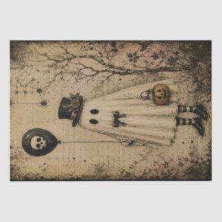 Vintage Halloween-Geist-Dekoupage-Spook-Gotik Seidenpapier