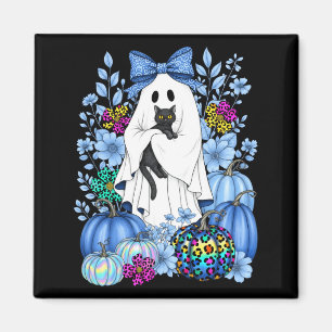 Vintage-Halloween-Geist, der schwarze Katzen Männe Magnet