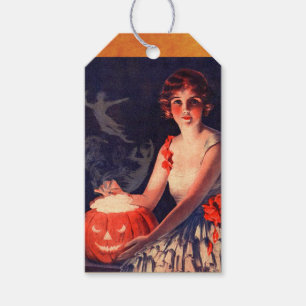 Vintage Halloween-Geist-Geschenk-Umbauten Geschenkanhänger
