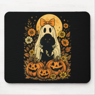 Vintage-Halloween-Geist hält Odle-Hund Mousepad