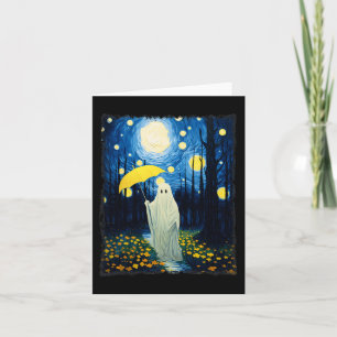 Vintage Halloween-Geist im Van Gogh-Wald Sta Karte