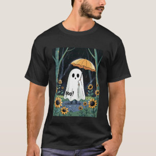 Vintage-Halloween-Geist mit Regenschirm im Wald be T-Shirt