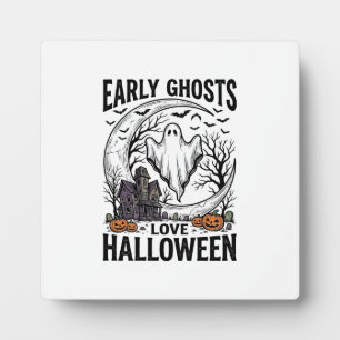 Vintage-Halloween-Geist-verlassener-Mond-Gravur-Ku Fotoplatte