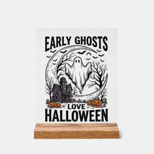 Vintage-Halloween-Geist-verlassener-Mond-Stich-Kun Acrylschild