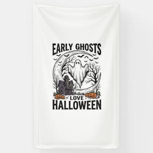 Vintage-Halloween-Geist-verlassener-Mond-Stich-Kun Banner