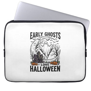 Vintage-Halloween-Geist-verlassener-Mond-Stich-Kun Laptopschutzhülle