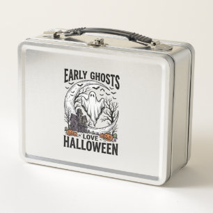 Vintage-Halloween-Geist-verlassener-Mond-Stich-Kun Metall Brotdose
