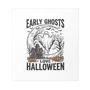 Vintage-Halloween-Geist-verlassener-Mond-Stich-Kun Notizblock