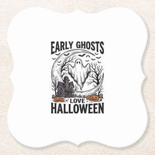 Vintage-Halloween-Geist-verlassener-Mond-Stich-Kun Untersetzer