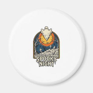 Vintage-Halloween-Geister-Friedhof-Gravur-Shirt_ Magnet