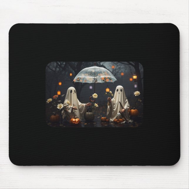 Vintage Halloween-Geister im Wald Mousepad (Vorne)