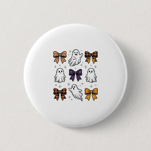 Vintage-Halloween-Geister und -Schleifen-Shirt-Des Button