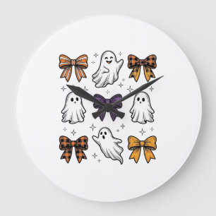 Vintage-Halloween-Geister und -Schleifen-Shirt-Des Große Wanduhr