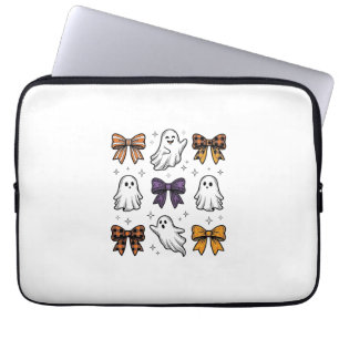 Vintage-Halloween-Geister und -Schleifen-Shirt-Des Laptopschutzhülle