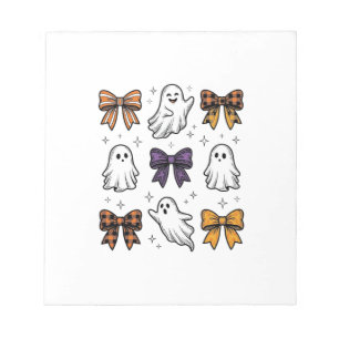 Vintage-Halloween-Geister und -Schleifen-Shirt-Des Notizblock