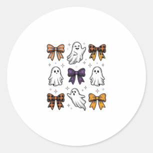 Vintage-Halloween-Geister und -Schleifen-Shirt-Des Runder Aufkleber