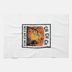 Vintage-Halloween-Gespensterbaum-Silhouette-Shirt Geschirrtuch