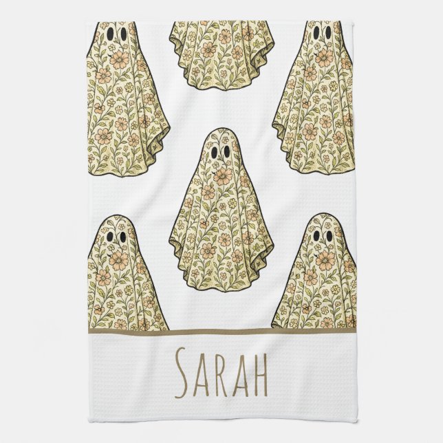 Vintage Halloween-Ghost-Hand Geschirrtuch (Vertikal)