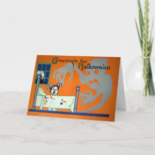 Vintage Halloween-Ghost-Karte Feiertagskarte