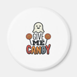 Vintage-Halloween-Gib-mir-Süßigkeiten-Geist-Shirt- Magnet