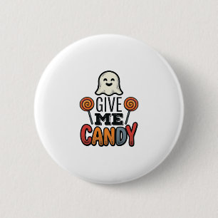 Vintage-Halloween-Gib-mir-Süßigkeiten-Geister-Shir Button