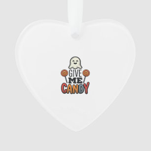 Vintage-Halloween-Gib-mir-Süßigkeiten-Geister-Shir Ornament